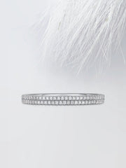 Round Cut Moissanite Double Row Diamond Wedding Band Mapple Gems